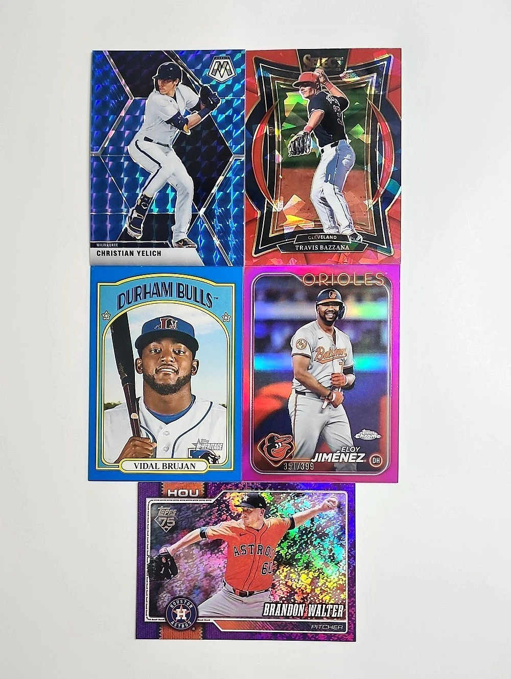 Numbered Baseball Cards ~ 5 Card Lot